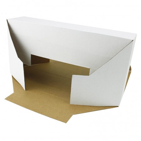Cutie carton autoformare 185x125x255 alb, microondul E 360 gr, cu capac, FEFCO 0215