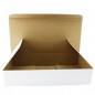 Cutie carton autoformare 370x230x230 alb, microondul E 360 gr, cu capac, FEFCO 0215