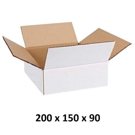 Cutie carton 200x150x90, alb, 3 straturi CO3, 470 g/mp