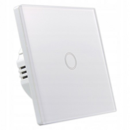 Intrerupator touch simplu, LED indicator, incastrabil, culoare alb