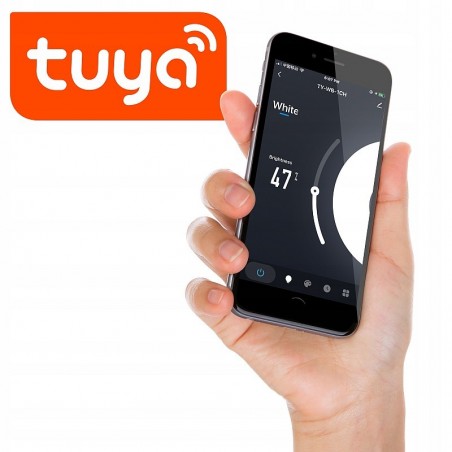 Intrerupator dublu smart touch, panou din sticla, WiFi, Android si iOS, alb