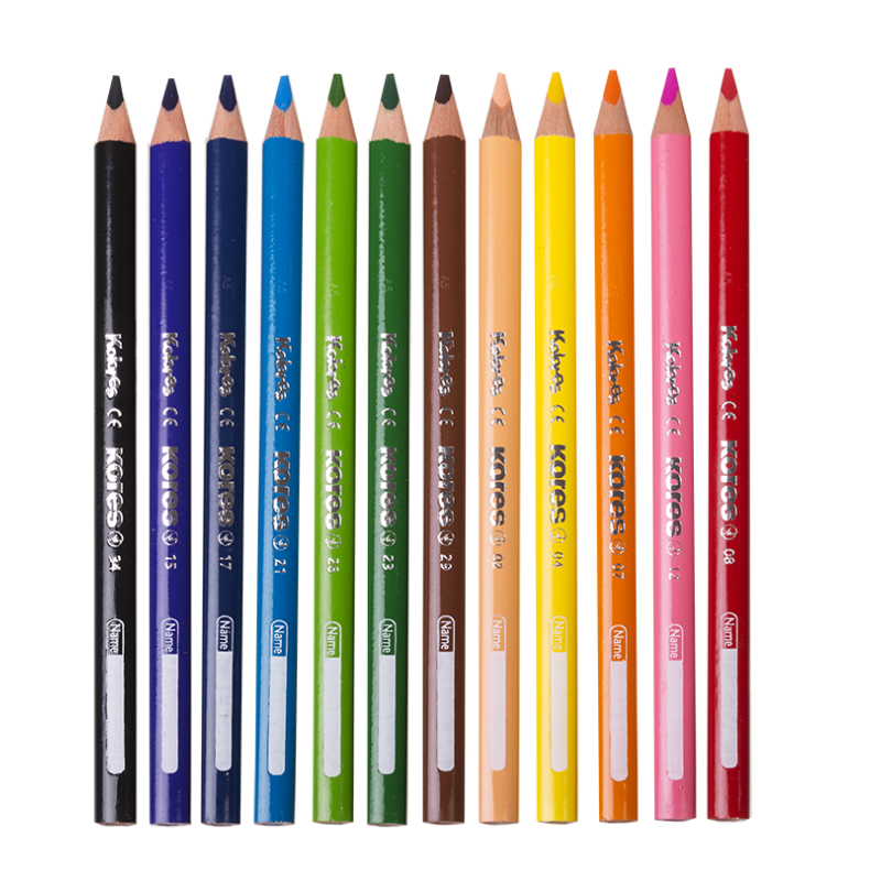 Set 12 creioane colorate Jumbo, mina subtire si super soft, forma triunghiulara