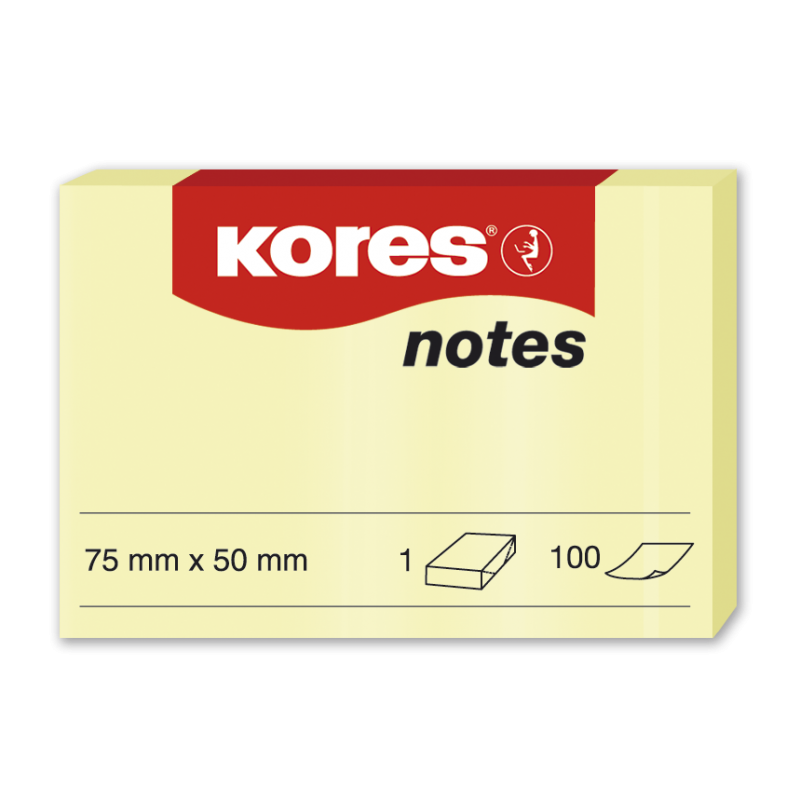 Bloc notes adezive, 100 file cu dimensiunea 75x50 mm
