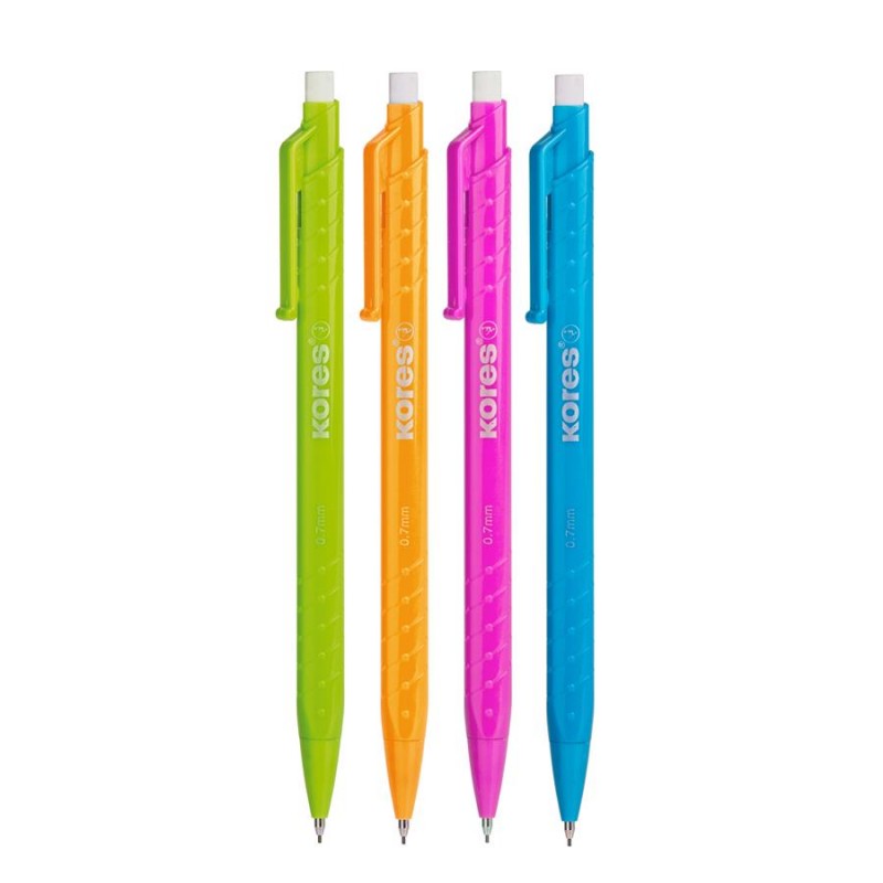 Creion mecanic 0.7 mm, Kores, diferite culori