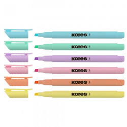 TEXTMARKER SET 6 PASTEL SLIM CUTIE PLASTIC KORES