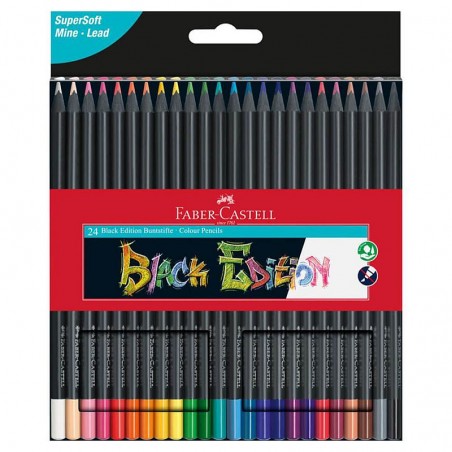 Creioane colorate pentru desene hartie neagra, set 24 culori