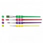 Set 4 pensule pictura, par sintetic colorat, grip moale