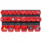 Organizator cutii plastic pentru atelier, 2 placi montare perete, 80x40x16.5 cm