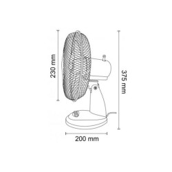Ventilator de birou 25W, diametru 23 cm, 2 trepte de viteza, functie oscilare