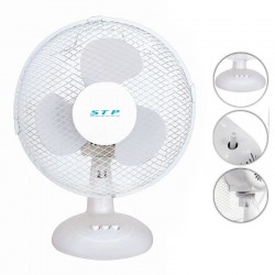 Ventilator de birou 25W, diametru 23 cm, 2 trepte de viteza, functie oscilare