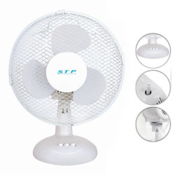 Ventilator de birou 25W, diametru 23 cm, 2 trepte de viteza, functie oscilare