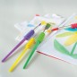 Set 4 pensule pictura, par sintetic colorat, grip moale