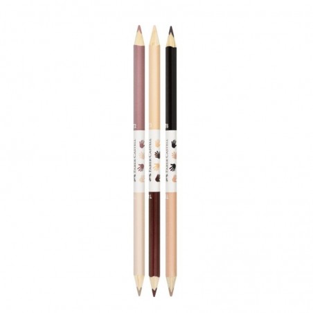 Creioane colorate, set 12 + 3 culori bicolore, forma ergonomica