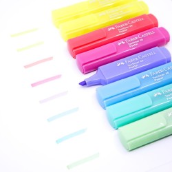 Set markere evidentiatoare, 6 culori pastel+2 galbene, grosime 1-5 mm, cerneala universala