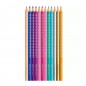 Set 12 creioane colorate, insertie buline cristal, design Sparkle