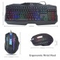 Kit tastatura si mouse gaming, iluminata, USB, 104 taste, Rii, resigilat