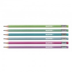 Set 6 creioane din grafit cu mina HB si guma, Kores