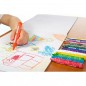 Creioane colorate cerate, 12 culori, textura moale, forma triunghiulara