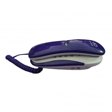 Telefon fix, cu fir, tastatura mare, montare pe perete, functii reapelare, mute, silentios, albastru, RESIGILAT