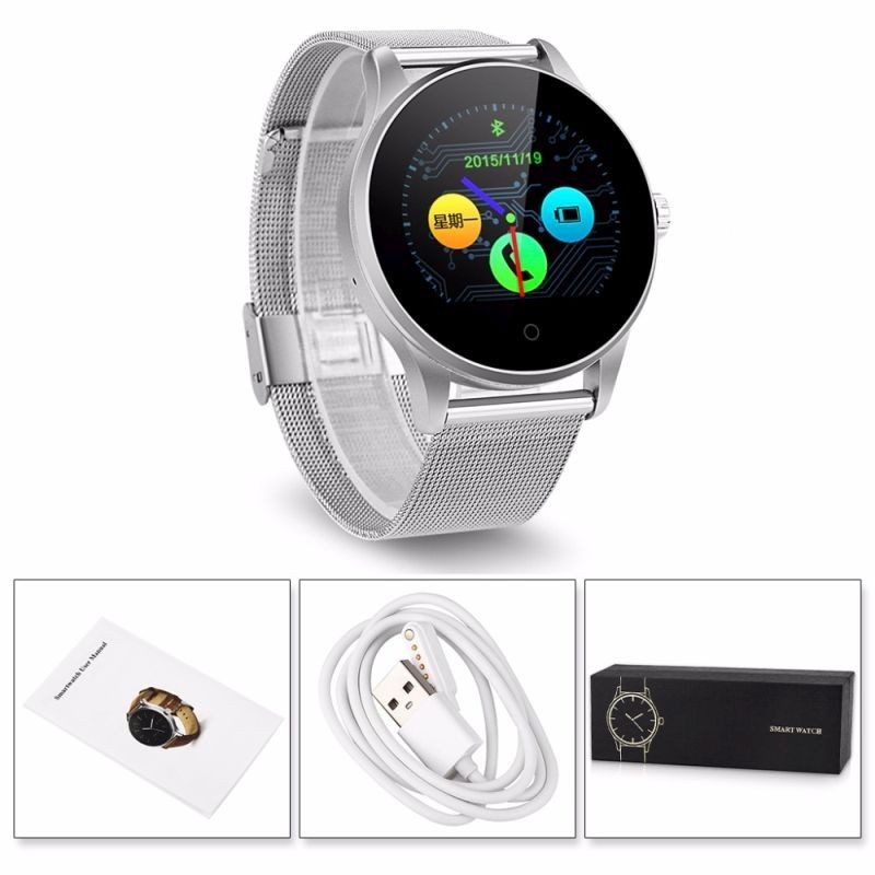 Smartwatch Bluetooth 4.0, 18 functii, apel, iOS Android, curea metalica, Sovogue, RESIGILAT