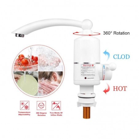 Robinet electric 3000W, temperatura reglabila, IPX4, protectie supraincalzire ProCart®, RESIGILAT