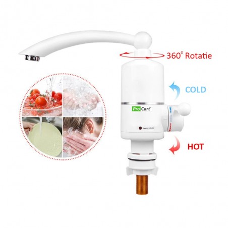 Robinet electric, incalzire instanta, 3000W, sistem control temperatura, IPX4