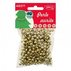 Perle aurite, accesorii craft, diametru 6 mm, cantitate 40g