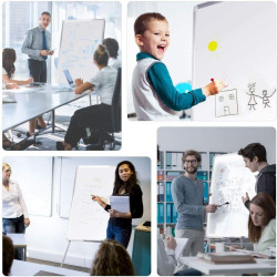 Flipchart magnetic cu trepied, 70x60 cm, cleme prindere hartie