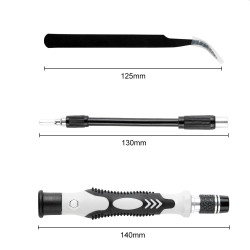 Set 115 scule de precizie, chei TORX, capete interschimbabile, penseta cu varf ascutit, carcasa cu inchidere tip clema