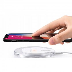 Incarcator wireless pentru telefon, standard Qi, 1A 5W, conector microUSB