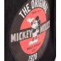 Ghiozdan denim si piele ecologica, imprimeu Mickey, pentru gimanziu Ghiozdan denim si piele ecologica, imprimeu Mickey, pentru gimanziu