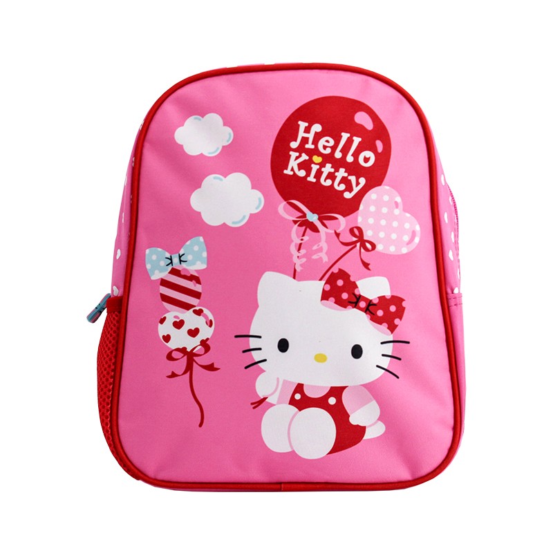 Mini ghiozdan, gradinita, imprimeu Hello Kitty, ajustabil, cu fermoar