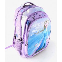 Ghiozdan clasele primare, animatie Frozen, spate si bretele buretate, 38 x 27 x 12 cm