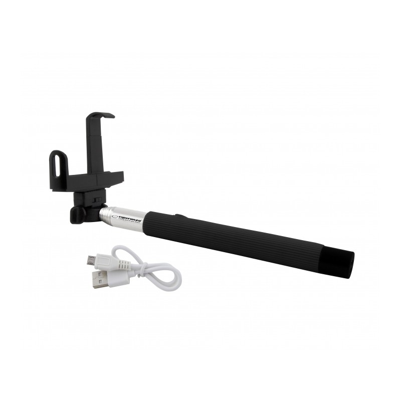 Selfie stick Esperanza, 5V, microUSB, Bluetooth 3.0, plastic, negru