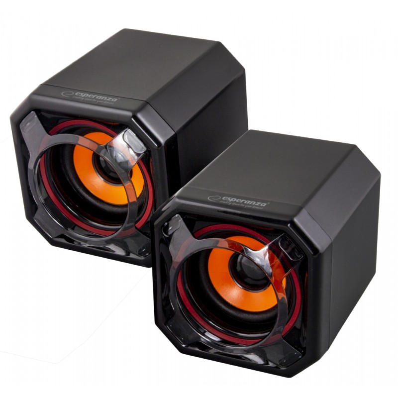 Sistem audio 2.0 Esperanza Timba, 5W, 5V, 3Ω, 20Hz-18kHz, 9,8 x 9,8 x 11,8cm, negru