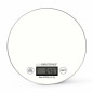 Cantar de bucatarie, afisaj LCD, indicator baterie descarcata, functie tara, 20 x 20 x 2.6 cm, alb