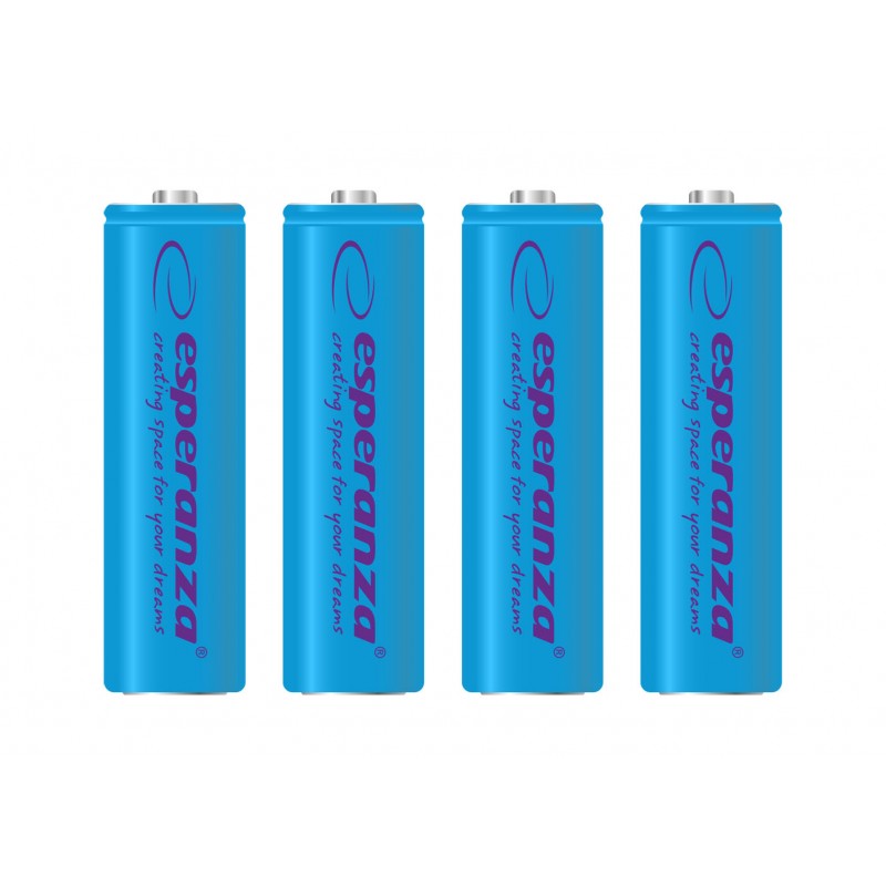 Acumulatori reincarcabili Esperanza, 4 buc, AA, Ni-MH, 2000MAH, 1,2V, AAA, albastru