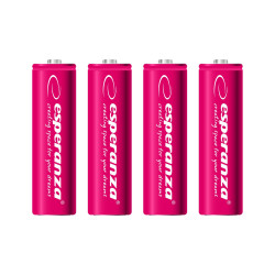 BATERIE REÎNCĂRCĂBILE ESPERANZA Ni-MH AA 2000MAH 4BUC. ROȘU
