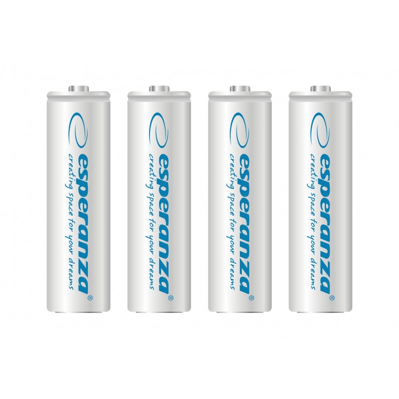 Acumulatori reincarcabili Esperanza, 4 buc, AA, Ni-MH, 2000MAH, 1,2V, AAA, alb