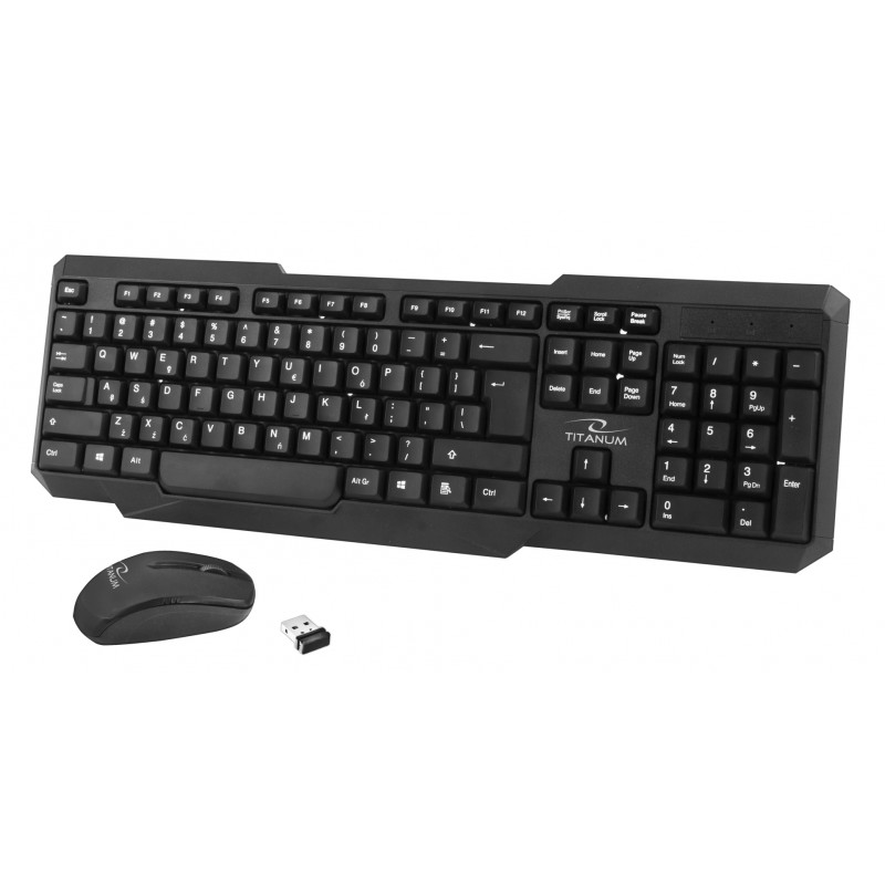 Kit tastatura si mouse bluetooth 2,4 Ghz Esperanza Memphis, USB, 3 butoane, 1000dpi, negru