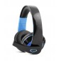 Casti stereo cu microfon incorporat, control volum, pentru gaming, banda reglabila, perne urechi piele sintetica, negru/albastru Casti stereo cu microfon incorporat, control volum, pentru gaming, banda reglabila, perne urechi piele sintetica, negru/albastru