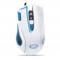 Mouse gaming optic cu fir Esperanza MX401 Hawk, iluminare led, 800/1200/1600/2400dpi, 6 butoane, 13 x 4,2 x 7,5cm, alb