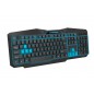 Tastatura gaming cu fir Esperanza Tirions, USB, iluminare led, 10mA, 5V/0,25V, 45 x 17,5 x 26 cm, negru/albastru