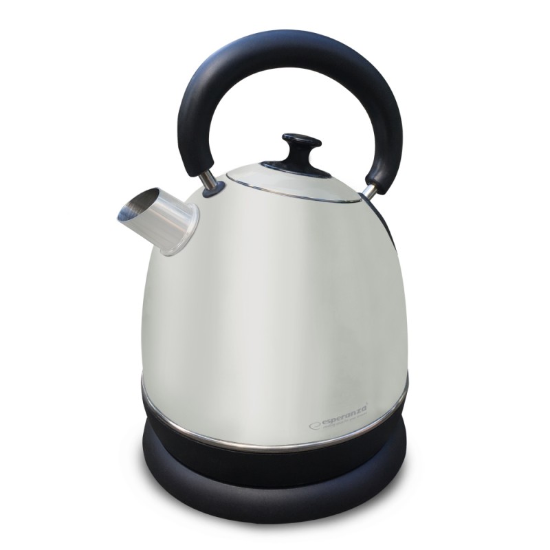 Fierbator electric Esperanza Vintage 1,8L, maner termorezistent, oprire automata, inox, 2200W, 220-240V, argintiu