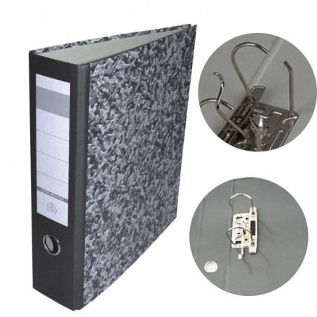 Biblioraft indosariere documente, 7 cm, marmorat, capacitate 500 de coli