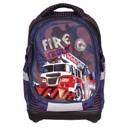 Ghiozdan anatomic compartiment laptop, FIRE TRUCK, 42x34x22 cm - S-COOL