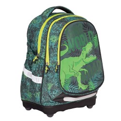 Ghiozdan anatomic DINO WORLD, clasele primare, compartiment principal spatios, elemente reflectorizante, 38x39x19,5 cm