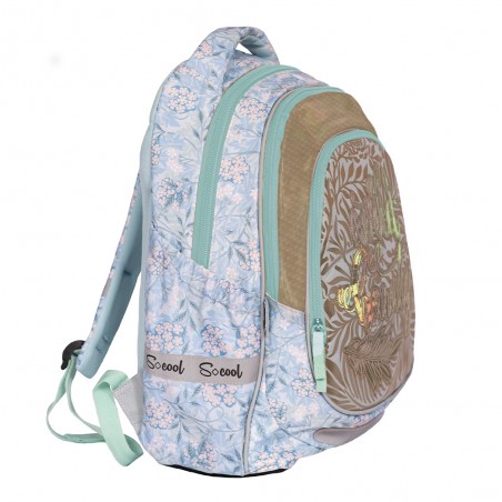Ghiozdan anatomic, clasele primare, inscriptie WILD BEAUTY, compartiment principal si secundar, 41 cm