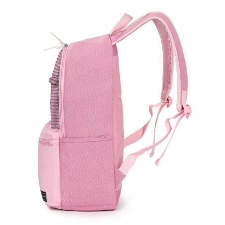 Ghiozdan adolescenti, compartiment laptop, SUPERPACK, buzunare laterale, bretele ajustabile, roz