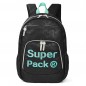 Ghiozdan adolescenti, compartiment laptop, SUPERPACK, bretele ajustabile, maner pentru transport, negru